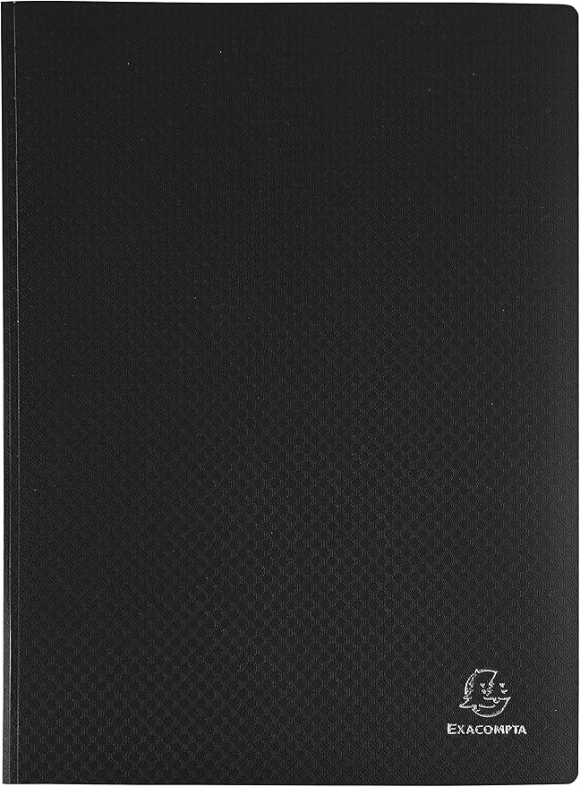 EXACOMPTA Protege-documents en polypropylene 5/10e OPAK pochettes Cristal 60 vues - A4 - Noir