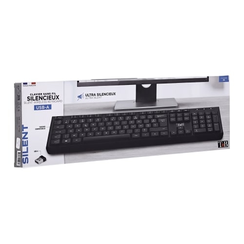 TNB Clavier sans fil ultra silencieux - azerty - noir KBSILENT