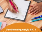 BIC 4 Couleurs Smooth Stylos-Billes Rétractables à Pointe Moyenne (1 mm) avec le corps bleu roi, bleu-vert et Rose dégradé - Couleurs d’Encre Assorties, Pack de 3