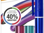 BIC 4 Couleurs Smooth Stylos-Billes Rétractables à Pointe Moyenne (1 mm) avec le corps bleu roi, bleu-vert et Rose dégradé - Couleurs d’Encre Assorties, Pack de 3