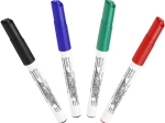 BIC Velleda 1741 Feutres pour Tableau Blanc Effaçables à Sec Pointe Conique Moyenne - Couleurs Assorties, Blister de 4