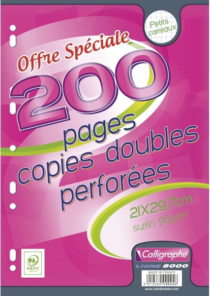 Feuillets mobiles petits carreaux