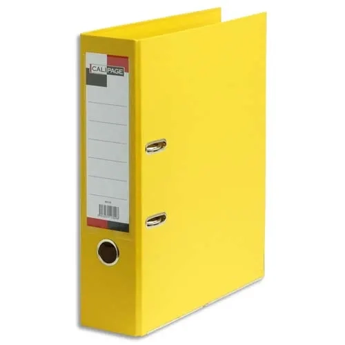 Classeur à levier en polypropylène intérieur/extérieur. Dos 8 cm. Format A4. Coloris Jaune